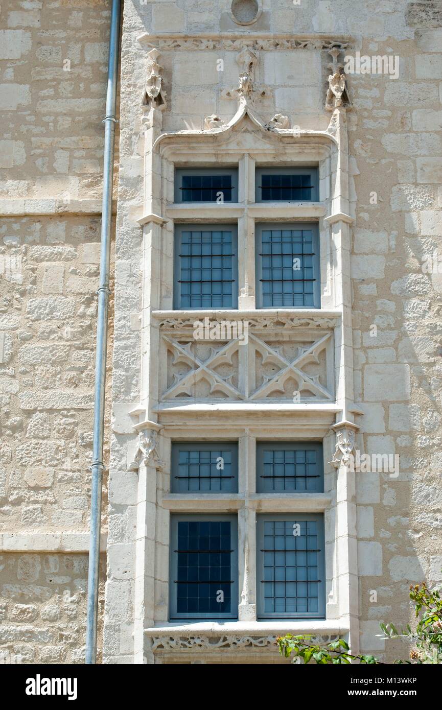 France, Vendee, Fontenay le Comte, renaissance style window Stock Photo