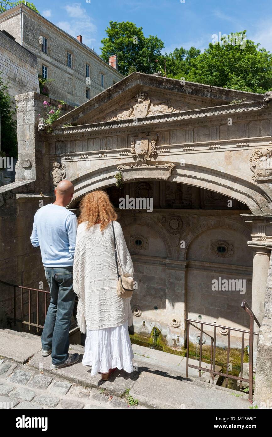 France, Vendee, Fontenay le Comte, Quatre Tias Fountain Stock Photo