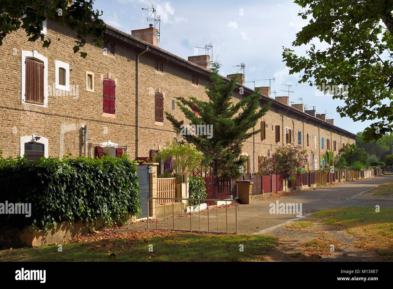 France, Bouches du Rhone, Camargue, Salin de Giraud, Solvay Factory workers' housing estate Stock Photo