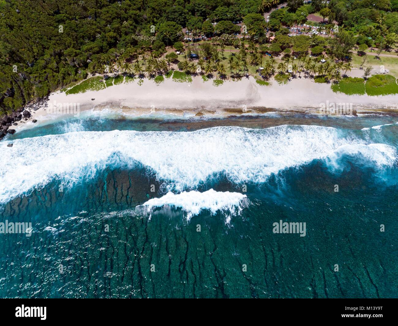 France, Reunion island, Grande Anse beach (aerial view Stock Photo Alamy