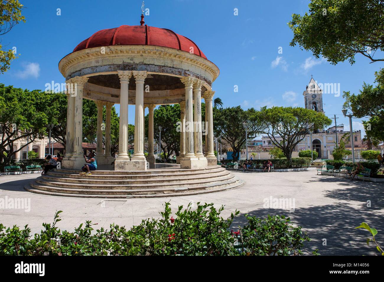 Cuba, Villa Clara province, Caibarien, the kiosk on the square Stock