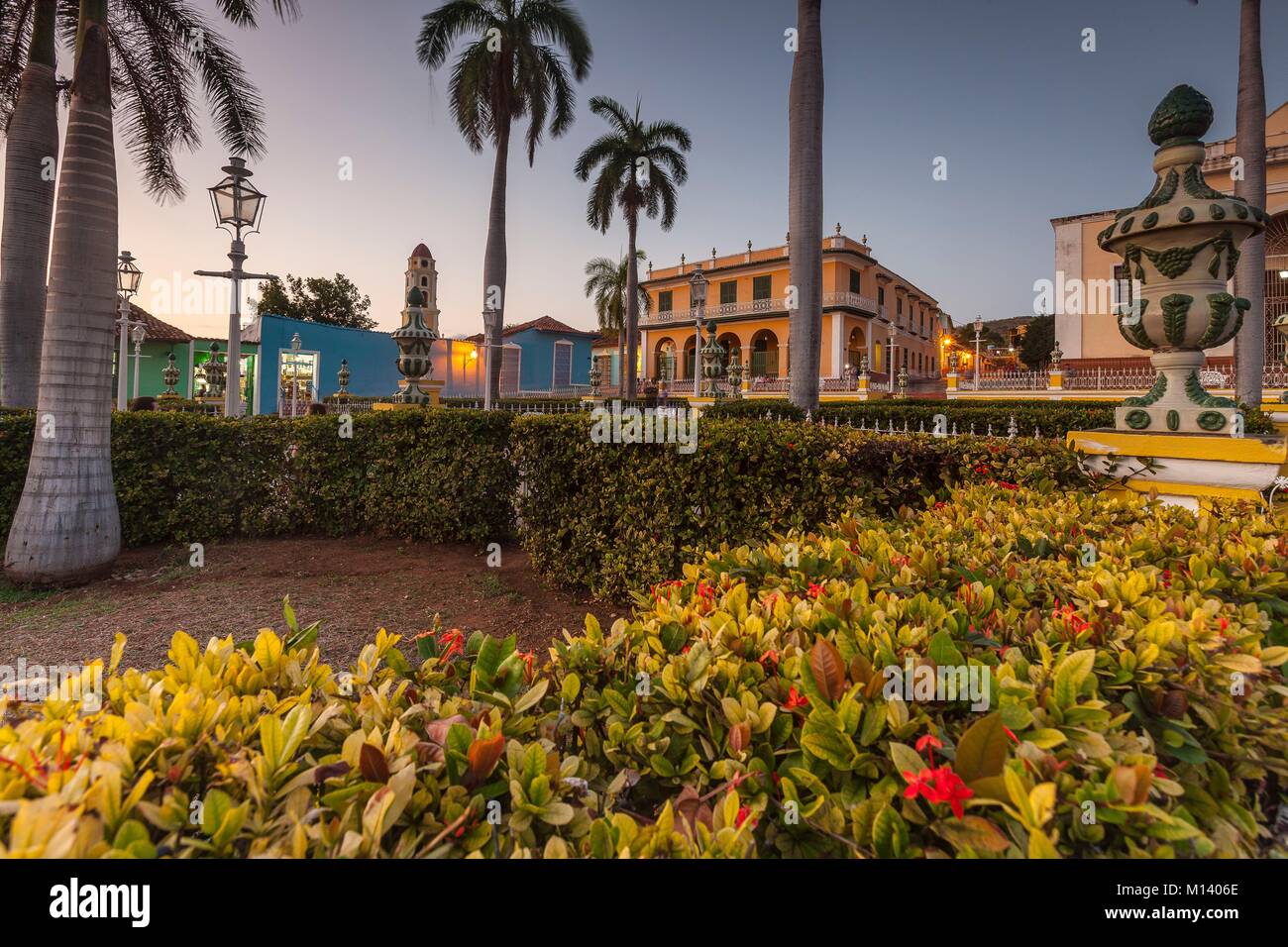 Cuba, Sancti Spiritus Province, Trinidad de Cuba listed as World Heritage by UNESCO, Plaza Mayor Stock Photo