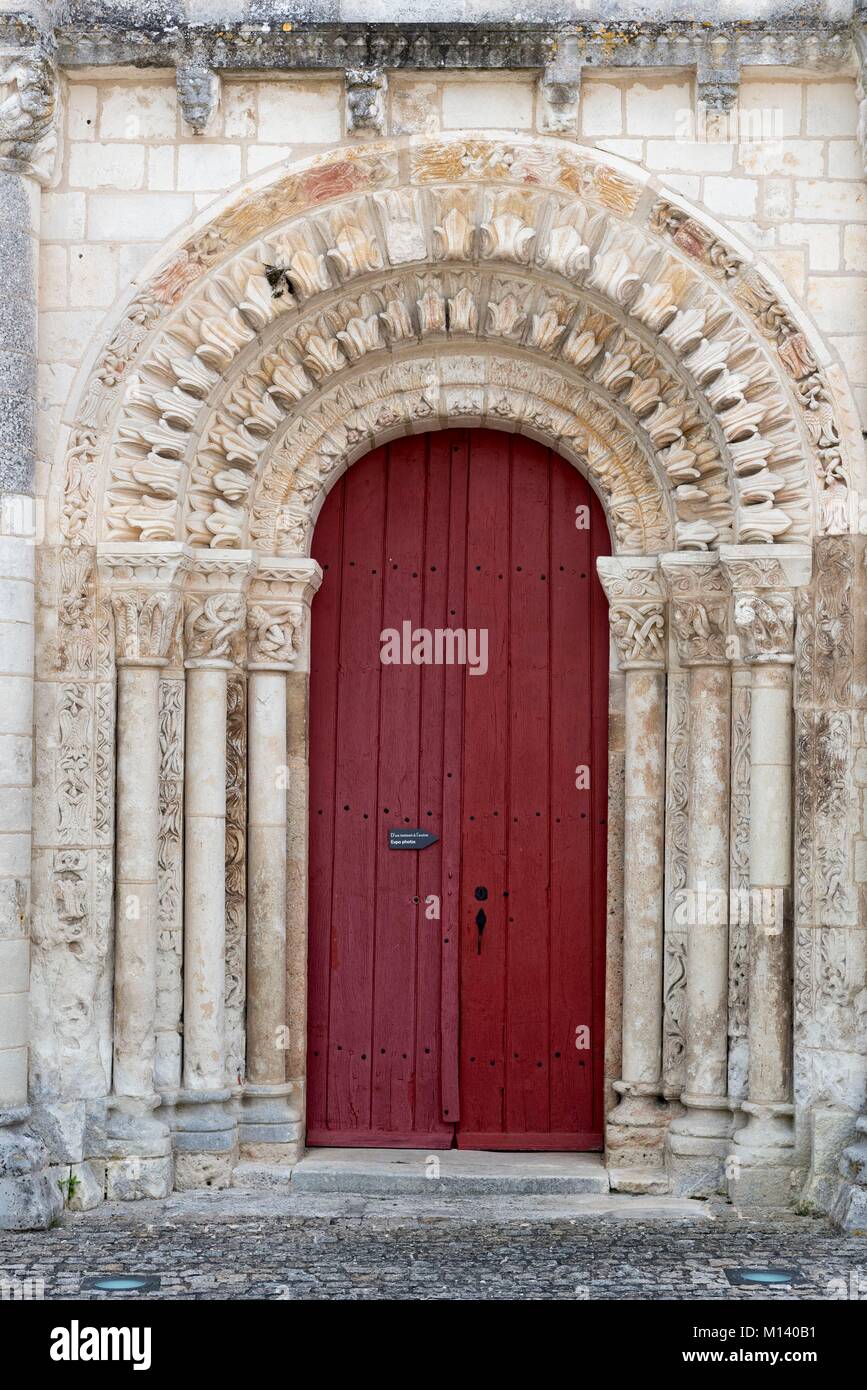 France, Indre, Paulnay, 12th century Saint Etienne church, Romanesque poitevin style Stock Photo
