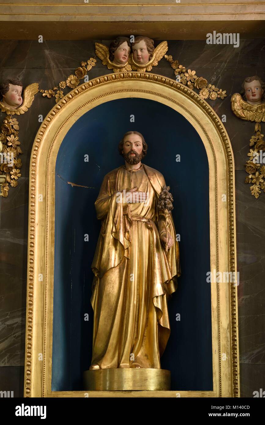 France, Jura, Morbier, Saint Michel church dated 1836, lateral altar