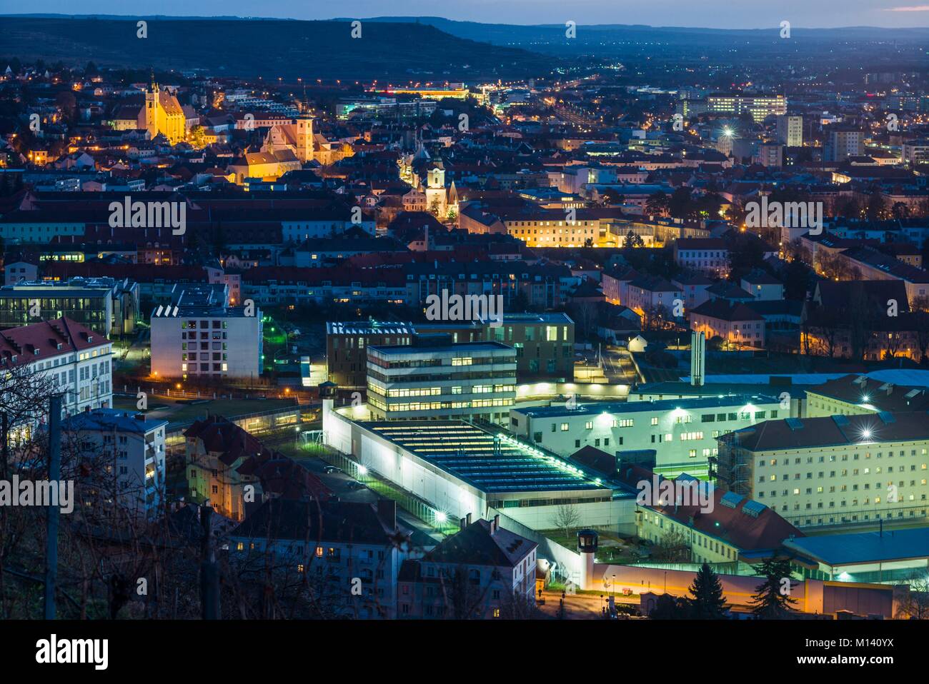 Austria, Lower Austria, Krems an der Donau, elevated city view, dawn Stock Photo