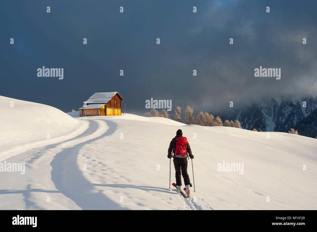 Switzerland, Graubünden, Safien valley, the village of Tenna, starting point of ski tours Stock Photo