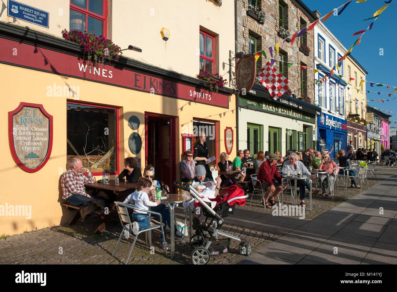 Ireland, County Galway, Clifden, Clifden Terrace Millenium Square Stock Photo