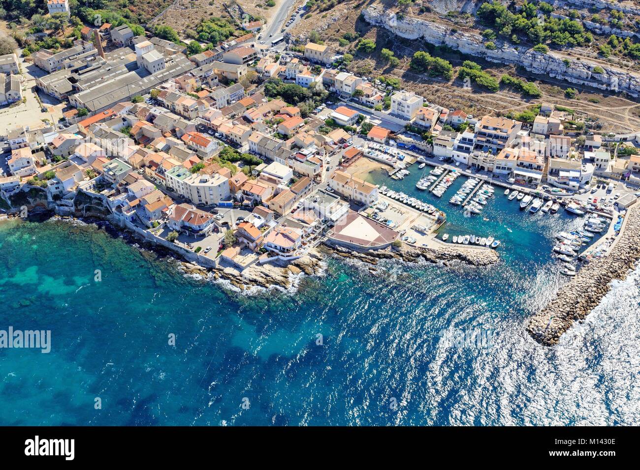 France, Bouches du Rhone, Marseille, Montredon district, port of La Madrague  (aerial view Stock Photo - Alamy