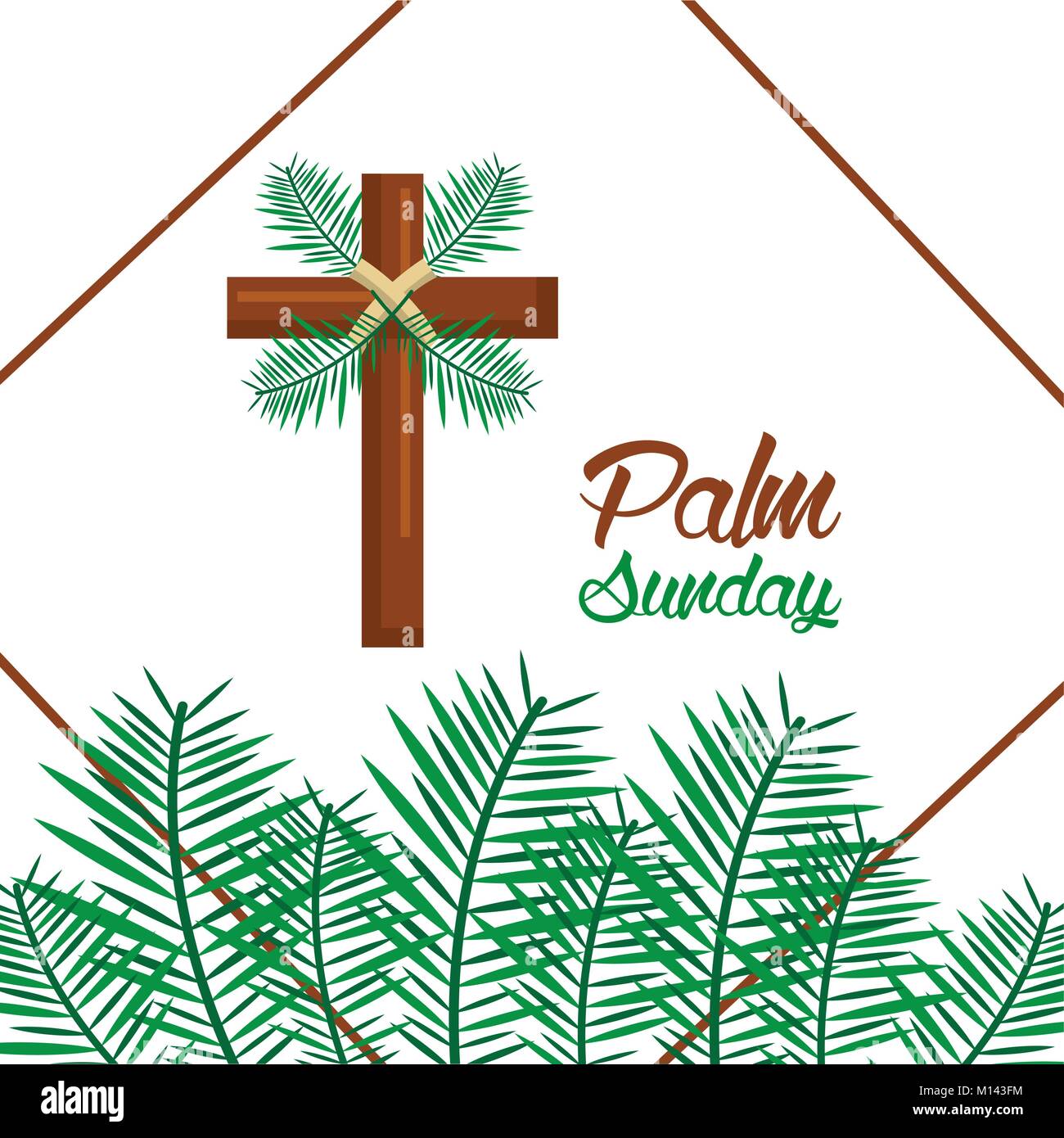 palm sunday happy easter celebration Stock Vector