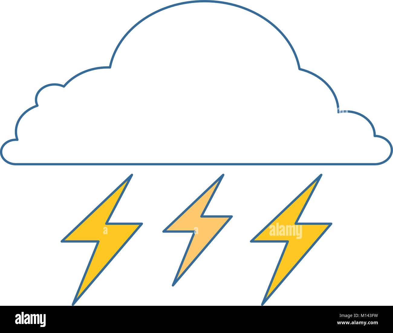 weather cloud rainy with ray vector illustration design Stock Vector ...