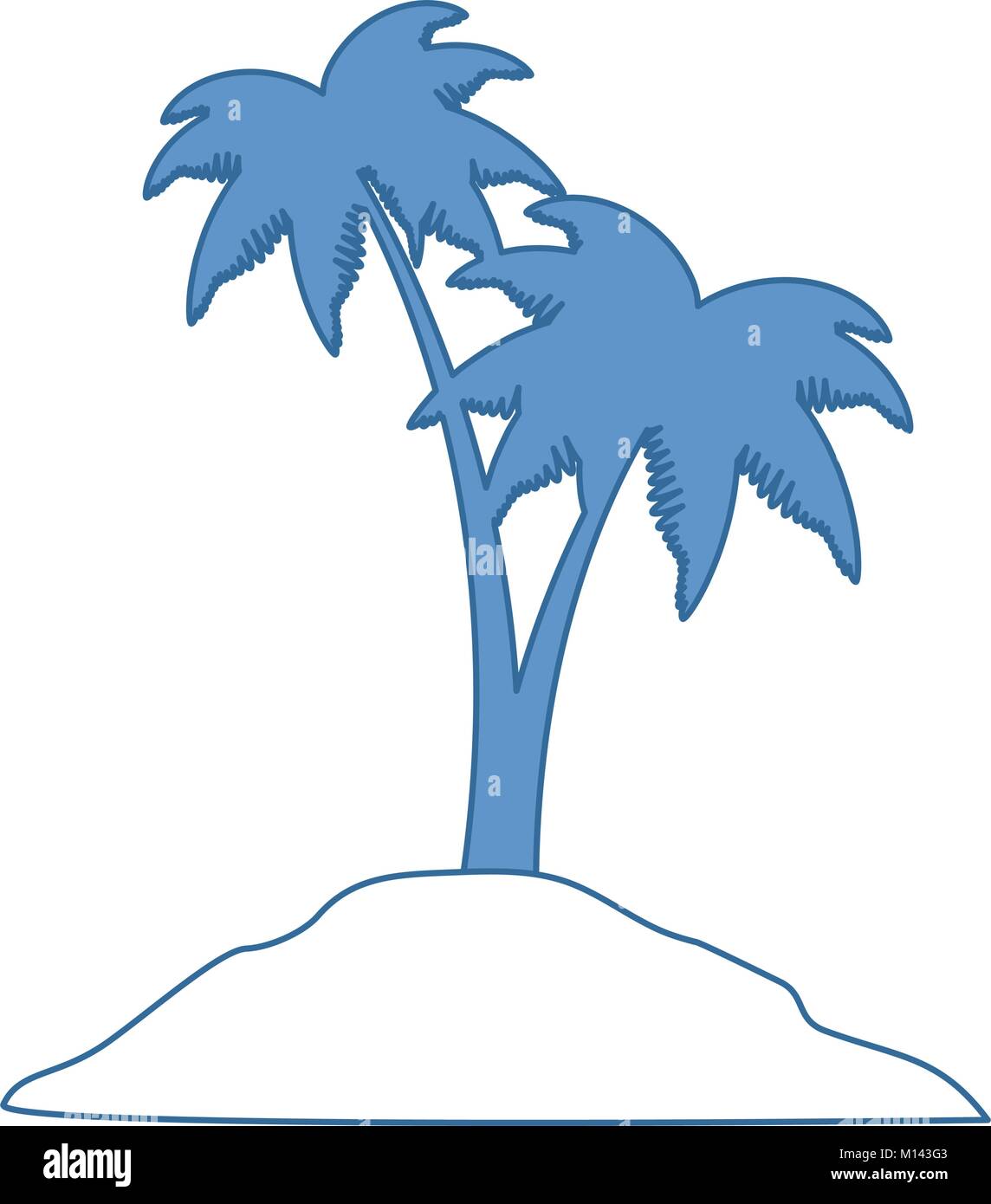 beach with palms scene vector illustration design Stock Vector Image ...