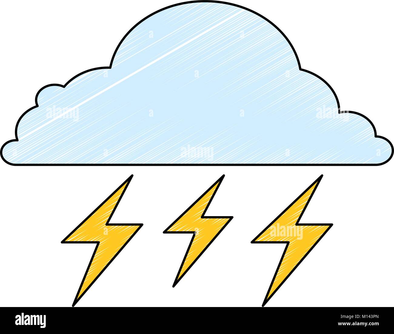 weather cloud rainy with ray vector illustration design Stock Vector ...