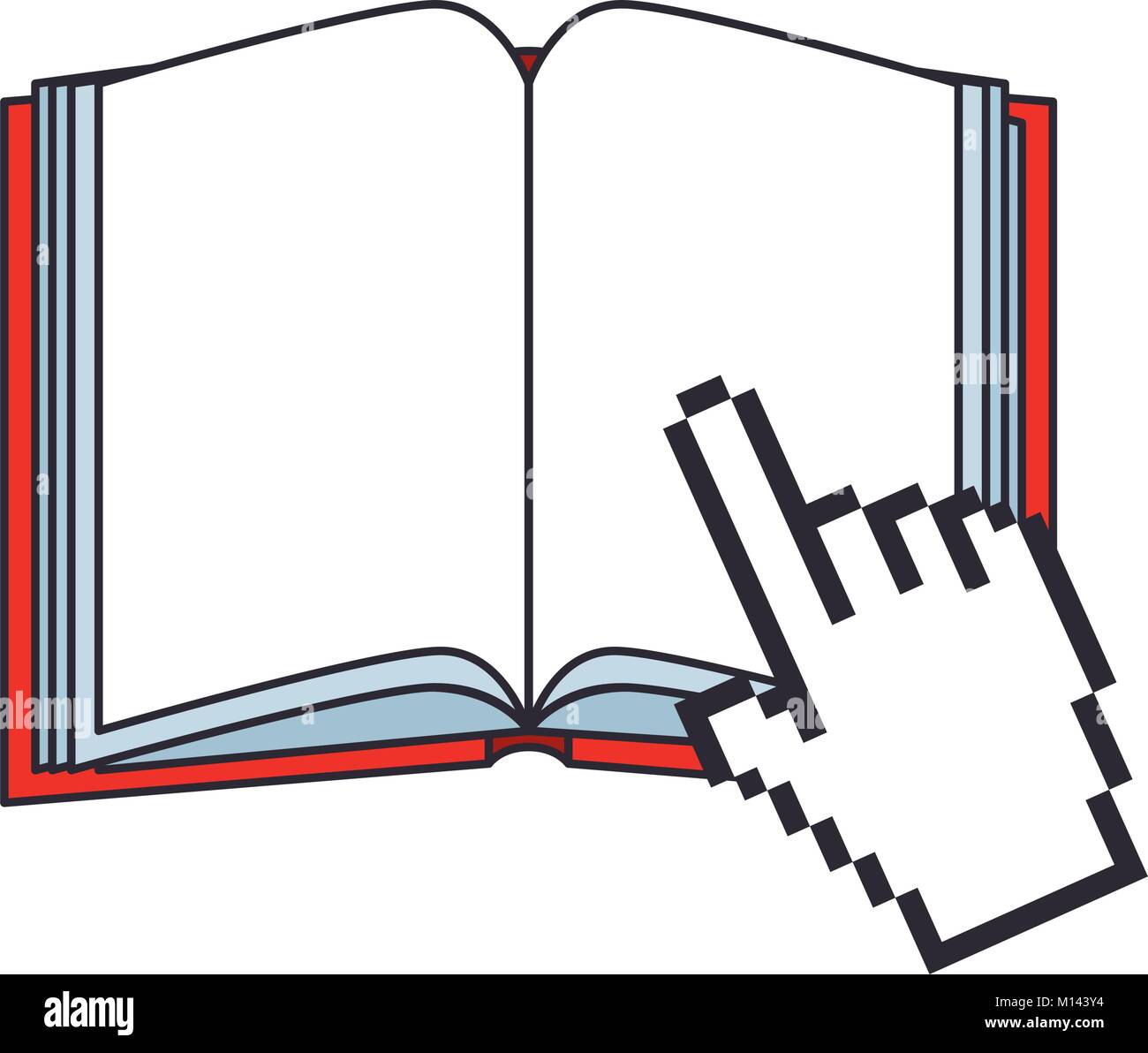 Cursor Book text book with mouse pointer vector illustration design Stock Vector ...