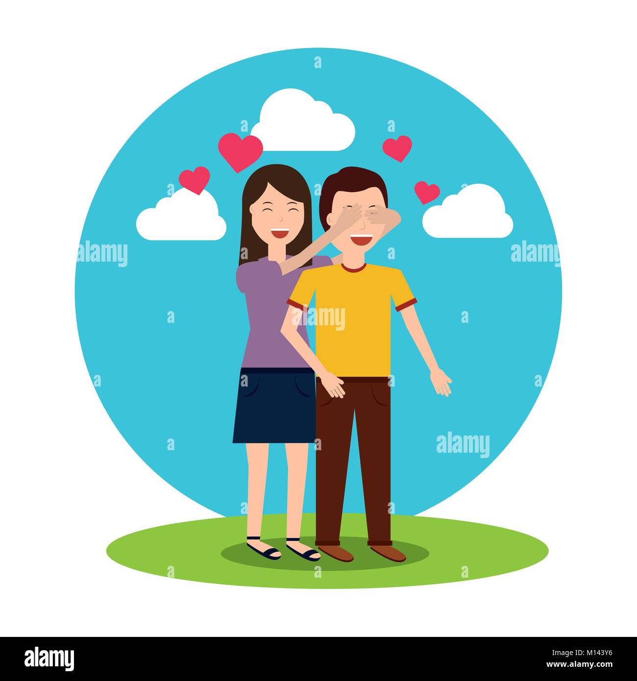 Girl two boyfriends Stock Vector Images - Alamy