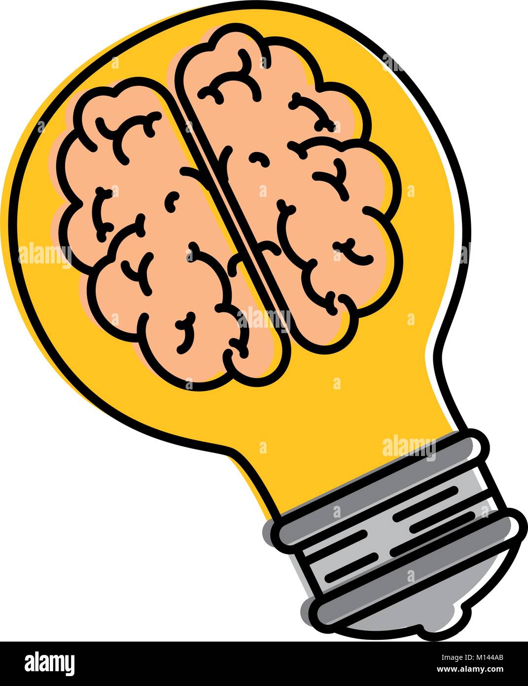 bulb light with brain vector illustration design Stock Vector Image