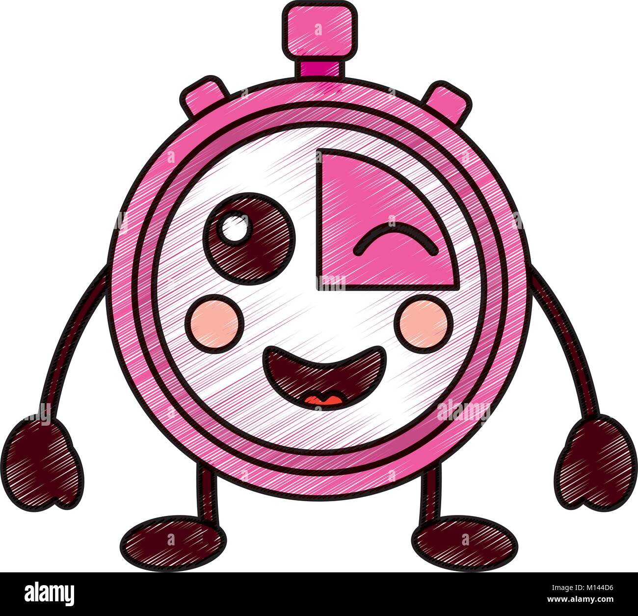 kawaii chronometer speed timer cartoon character Stock Vector Image
