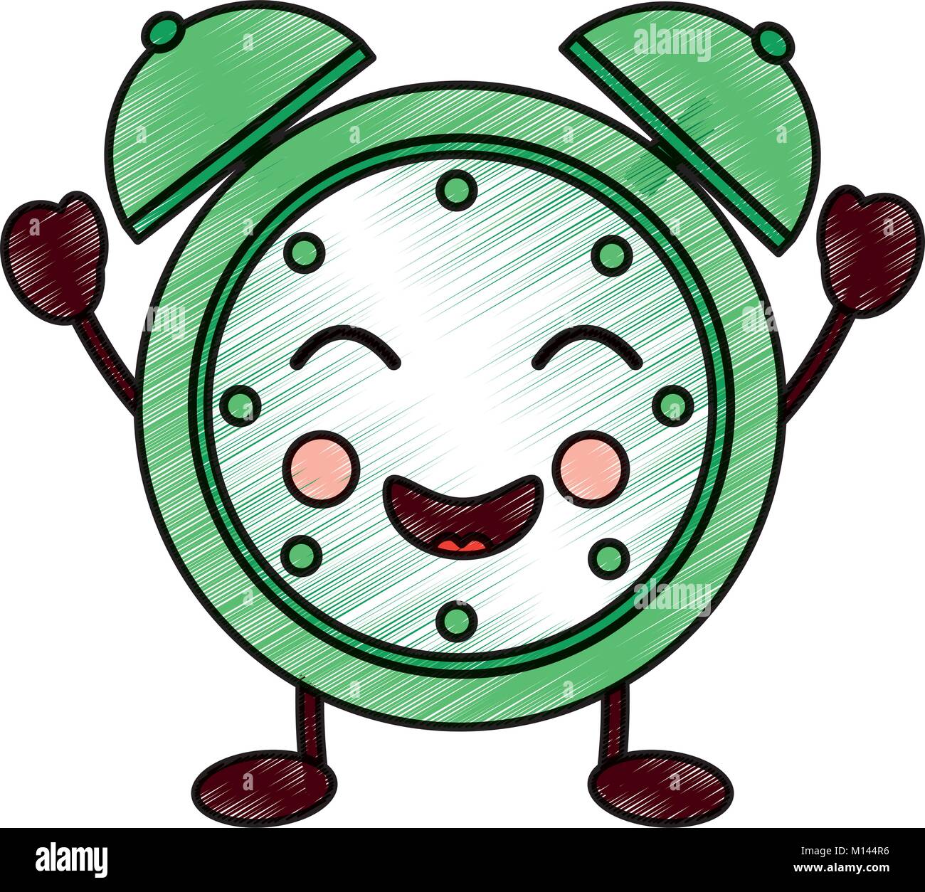 kawaii cartoon clock alarm character Stock Vector Image & Art Alamy