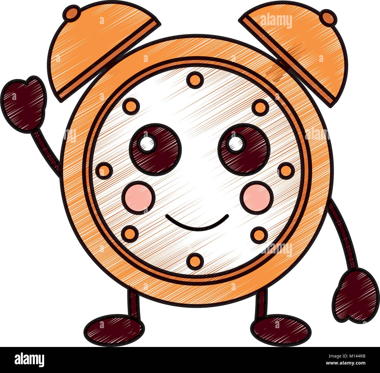 kawaii cartoon clock alarm character Stock Vector Image & Art Alamy
