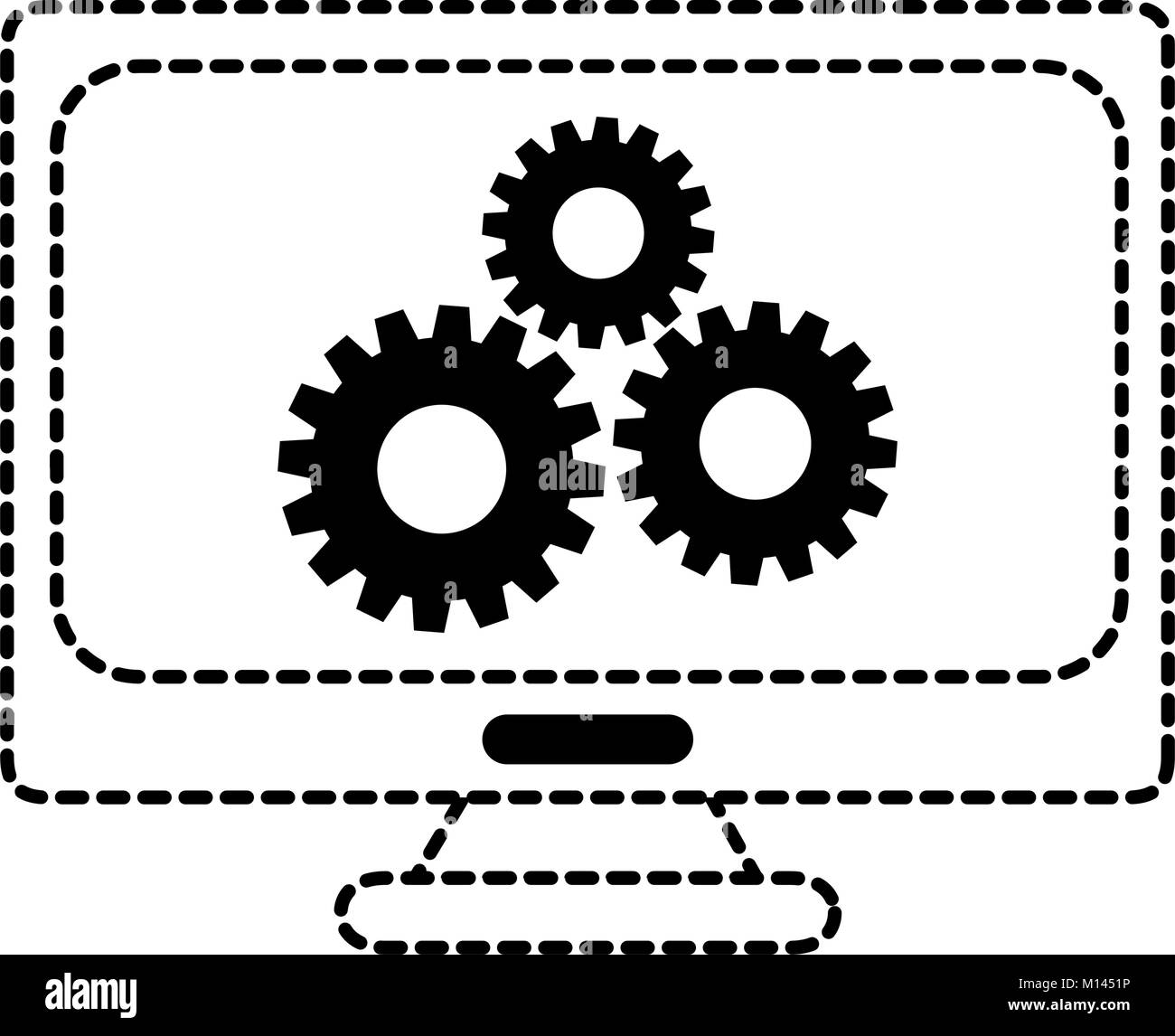 computer display with gears vector illustration design Stock Vector ...