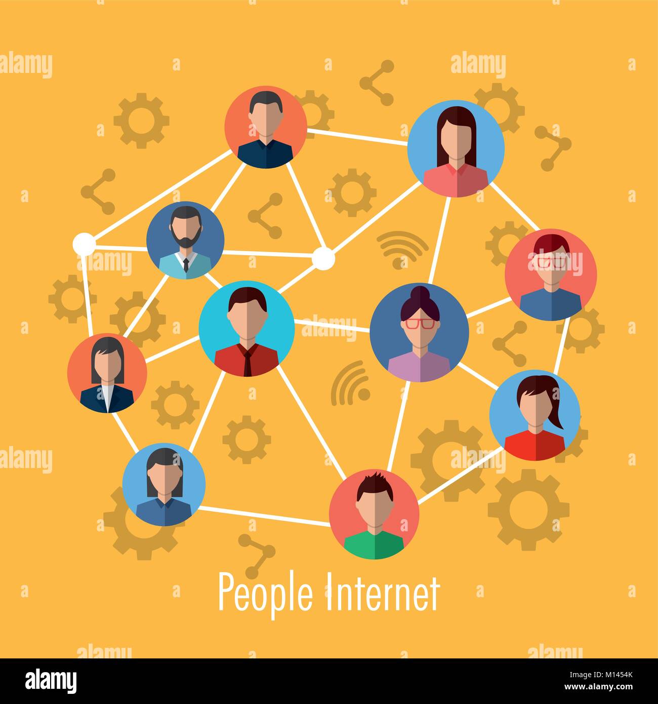 people connection network media community Stock Vector Image