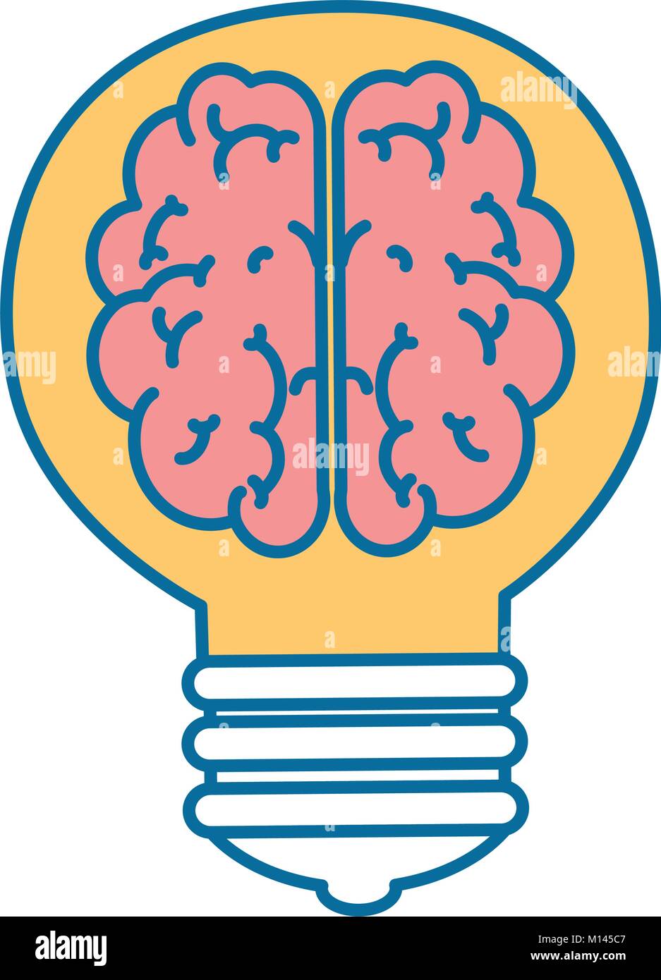 bulb light with brain vector illustration design Stock Vector Image