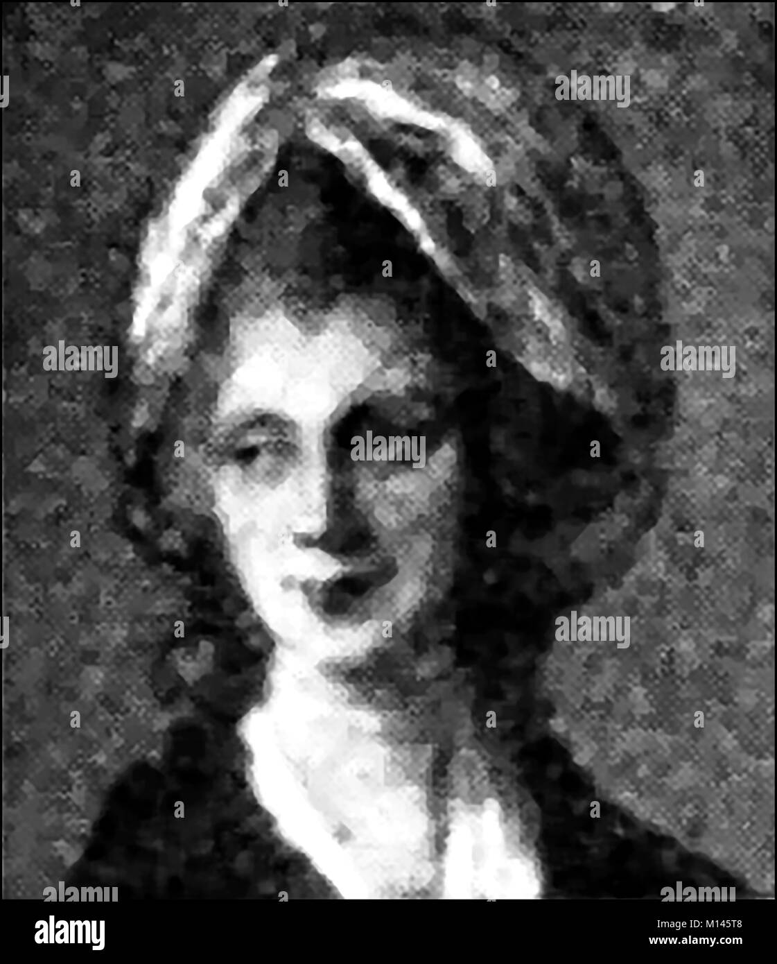 Queen Sophia Charlotte of Mecklenburg-Strelitz,(1744-1818)  wife of King George III of Britain & Ireland  and  Electress of Hanover  - a 1921 printed portrait - She was an amateur botanist who helped expand Kew gardens, London Stock Photo