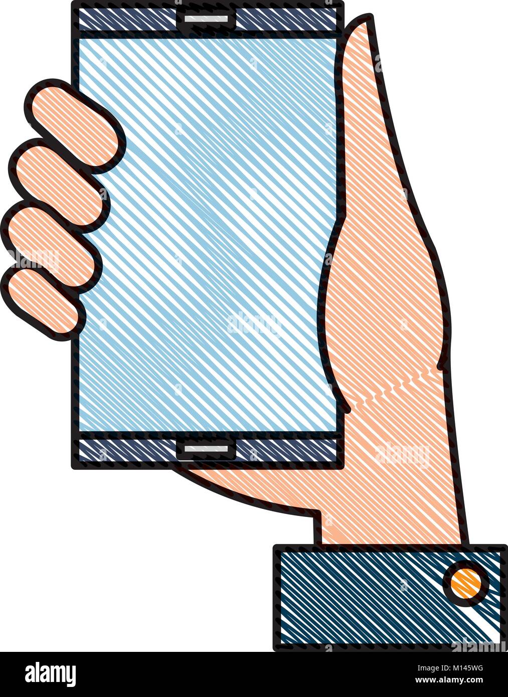 hand with smartphone device vector illustration design Stock Vector ...