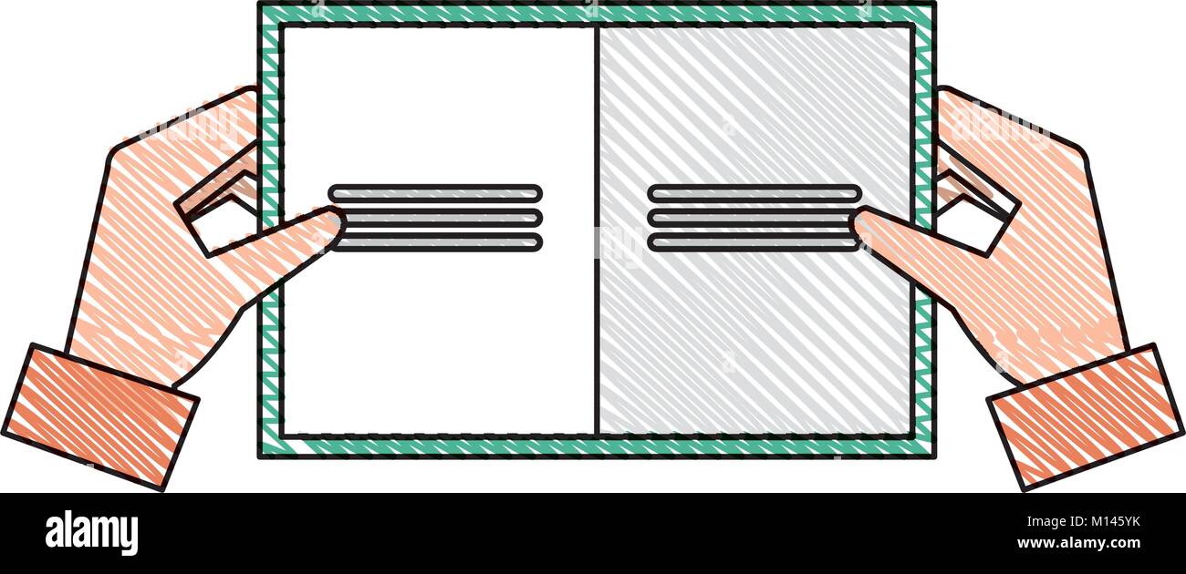 hands with note book vector illustration design Stock Vector Image ...