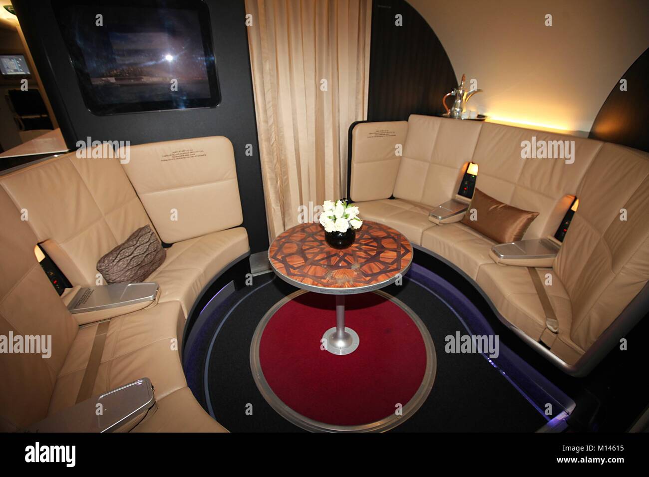 Airbus A380 861 Jet Airliner Interior Deck Stock Photo