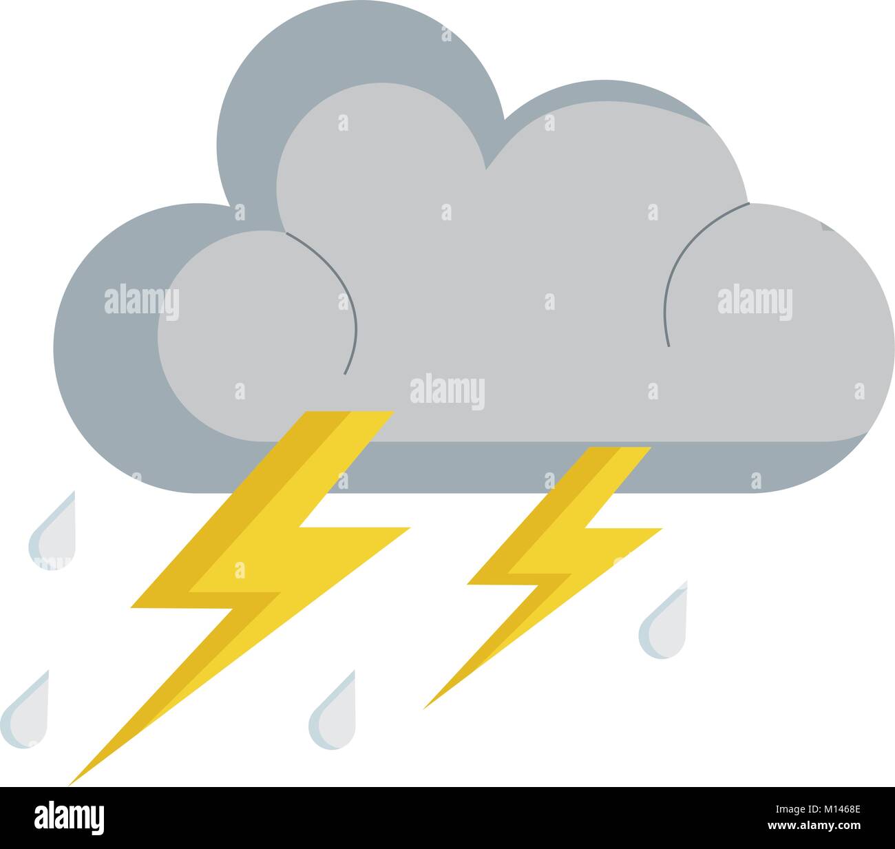 weather cloud rainy with ray vector illustration design Stock Vector ...