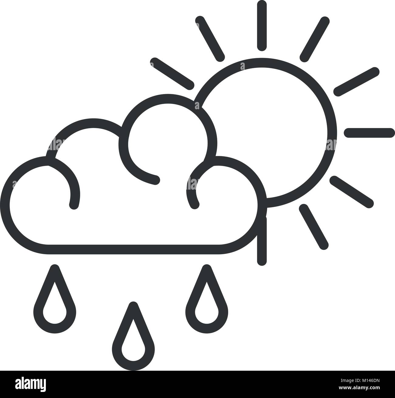 weather cloud rainy with sun vector illustration design Stock Vector ...