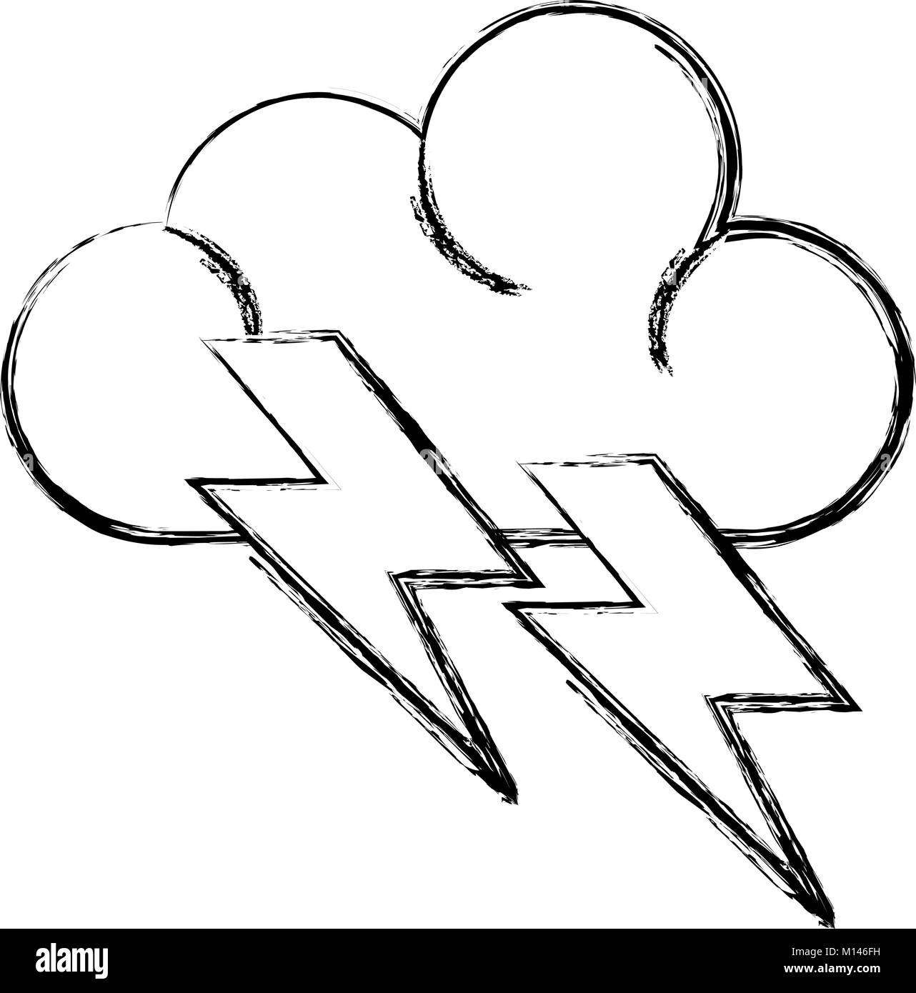 weather cloud rainy with ray vector illustration design Stock Vector ...