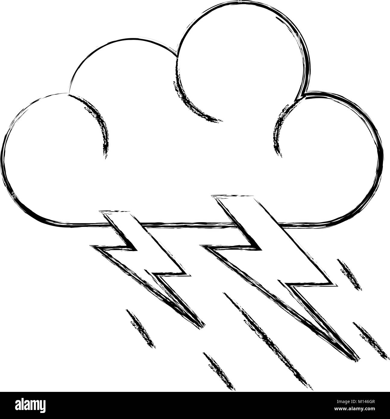 weather cloud rainy with ray vector illustration design Stock Vector ...