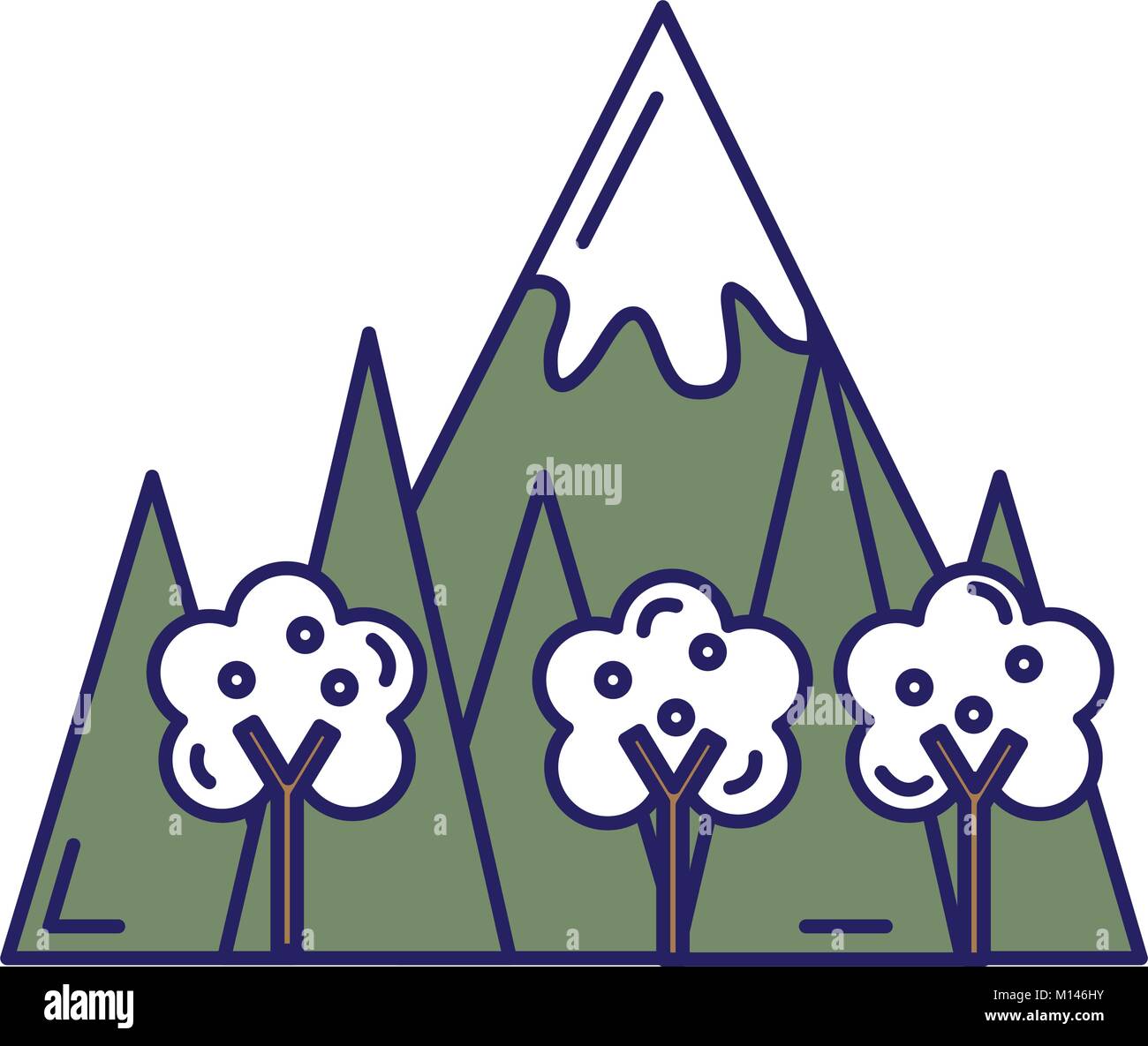 mountainous landscape scene icon vector illustration design Stock ...