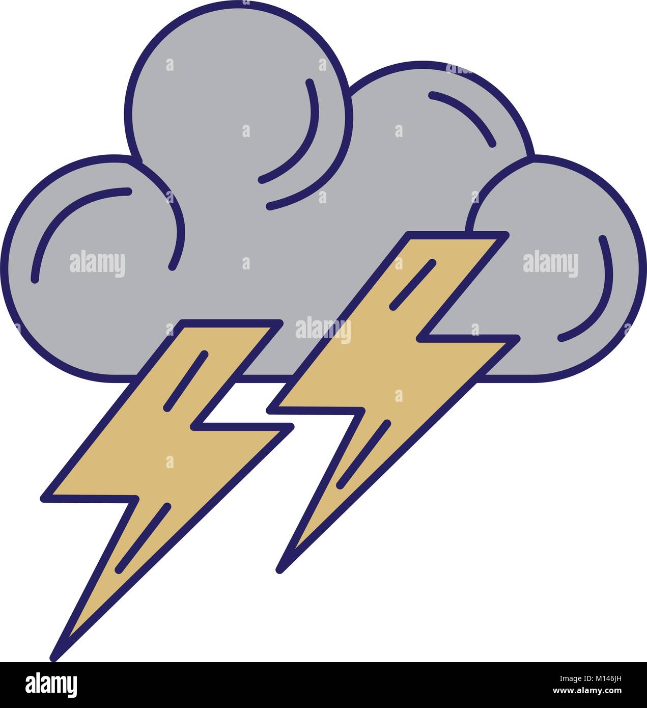 weather cloud rainy with ray vector illustration design Stock Vector ...