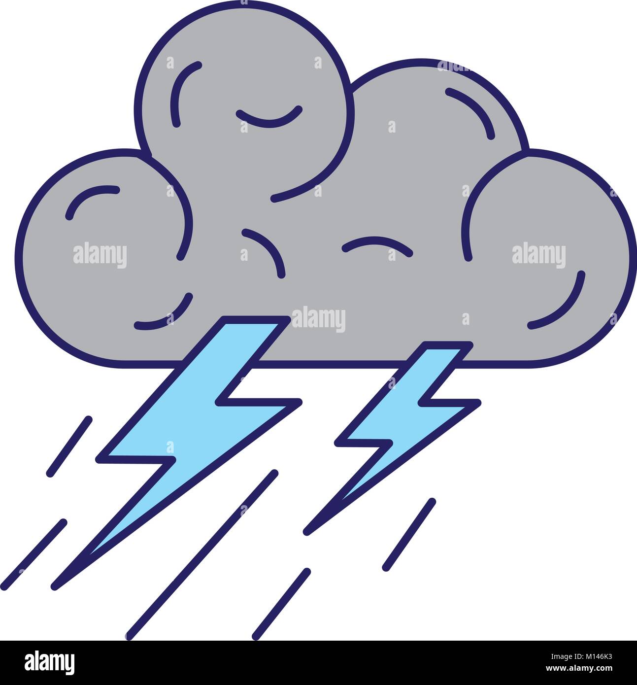 weather cloud rainy with ray vector illustration design Stock Vector ...