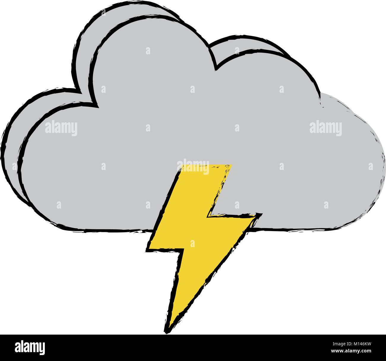 weather cloud rainy with ray vector illustration design Stock Vector ...
