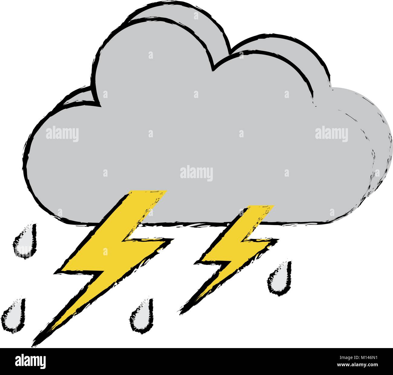 weather cloud rainy with ray vector illustration design Stock Vector ...