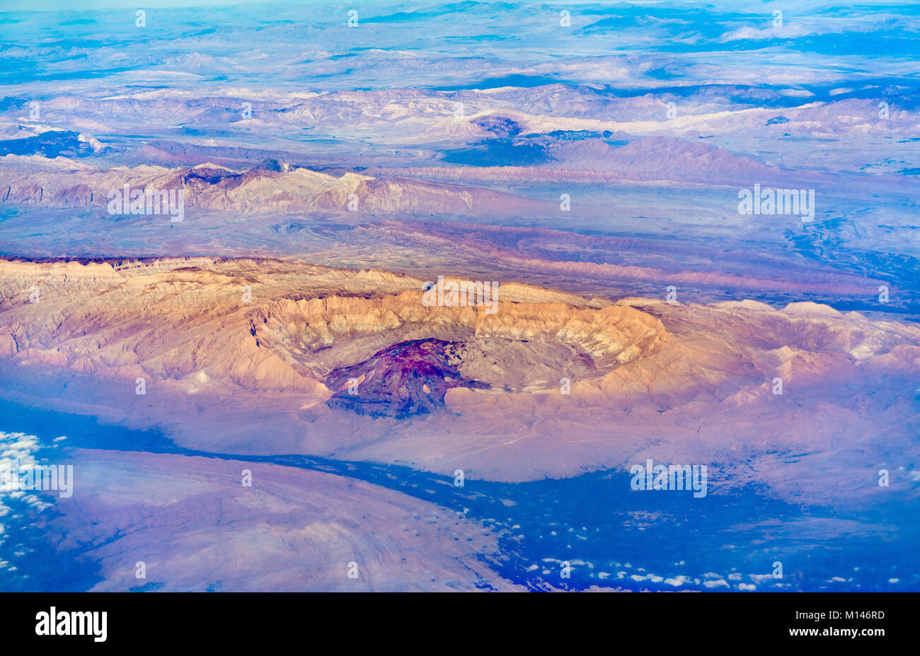 Aerial view of the Persian Plateau in Iran Stock Photo