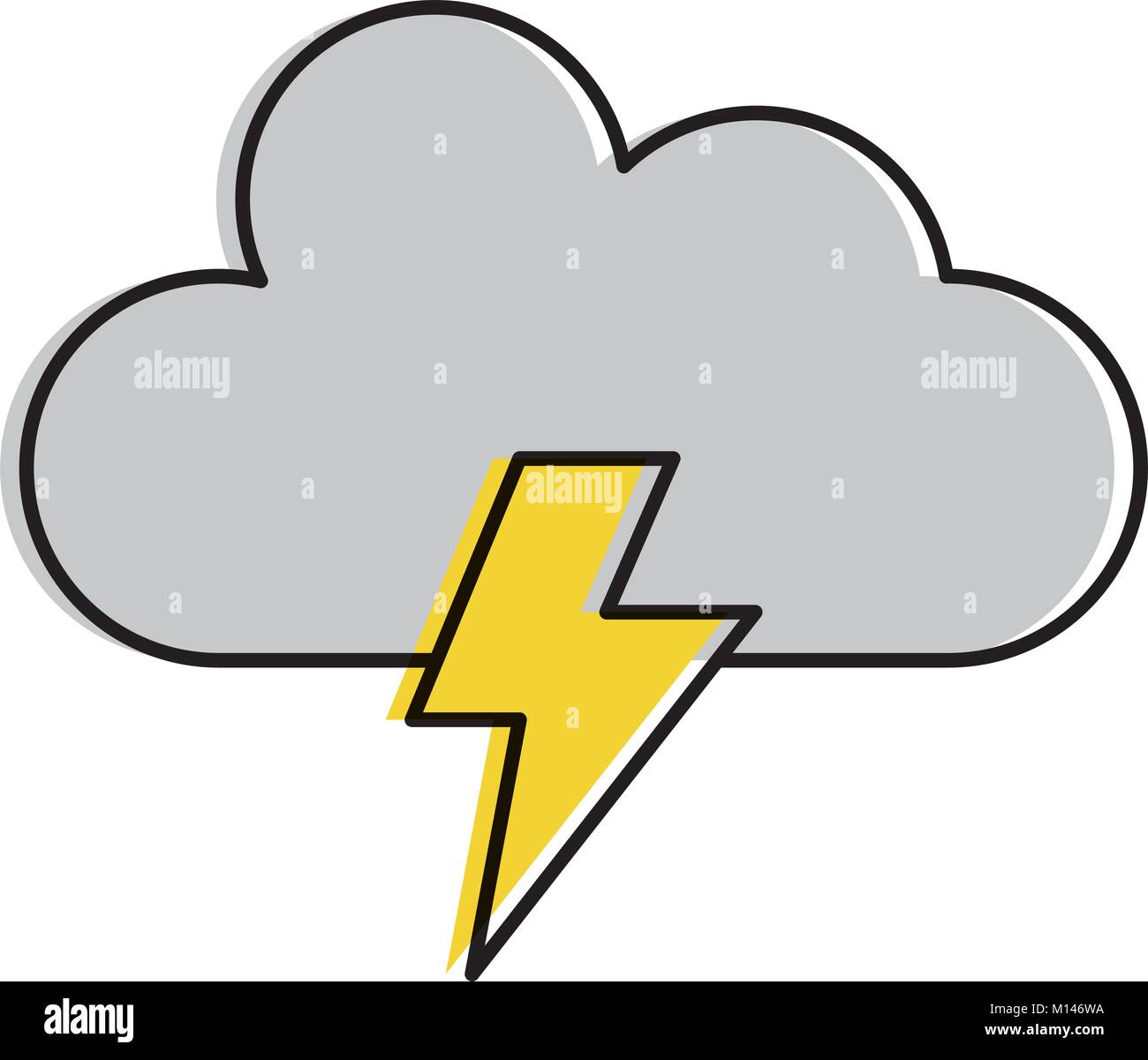 weather cloud rainy with ray vector illustration design Stock Vector ...