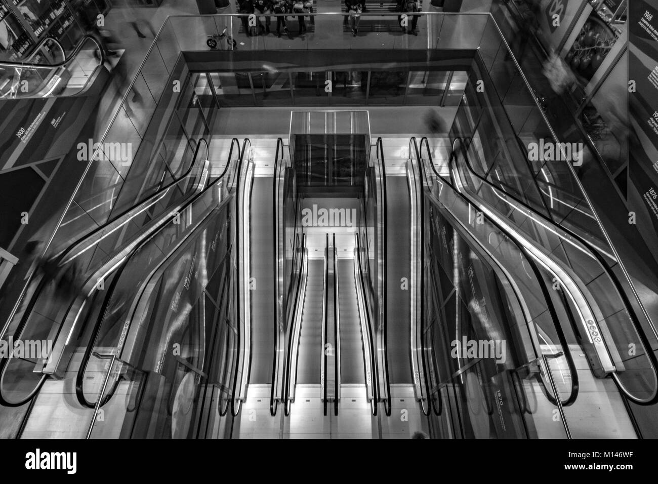 Escalators in Markthal, Rotterdam. Stock Photo