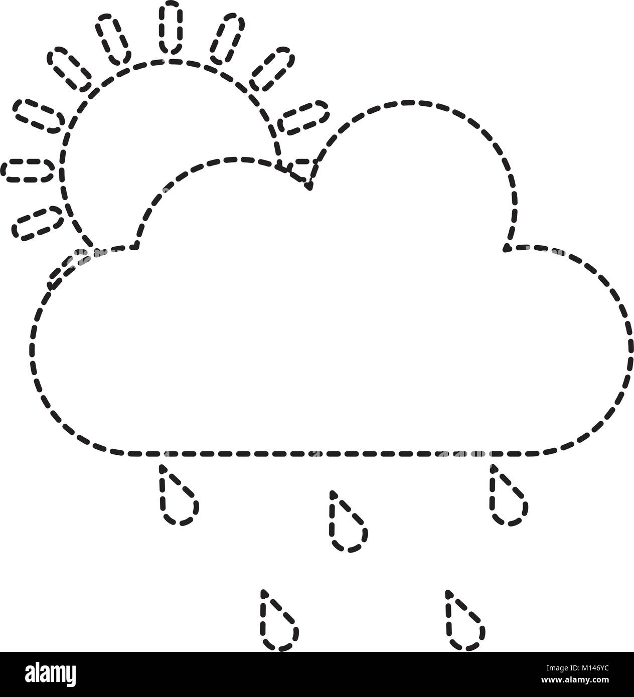 weather cloud rainy with sun vector illustration design Stock Vector ...