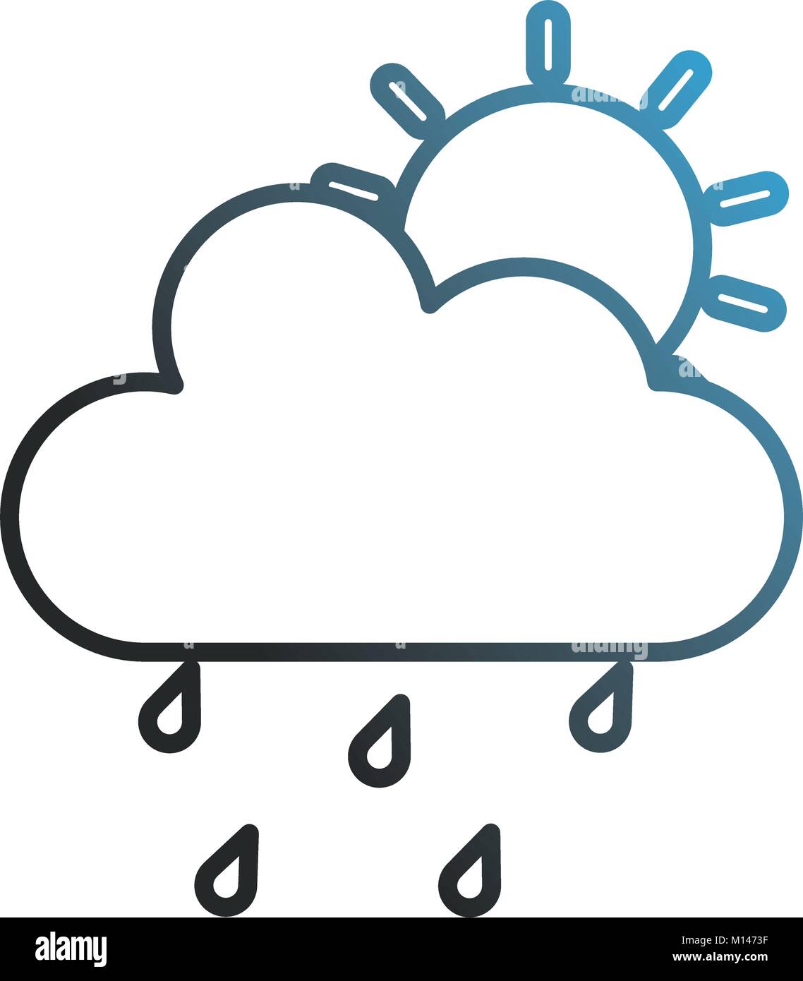 weather cloud rainy with sun vector illustration design Stock Vector ...