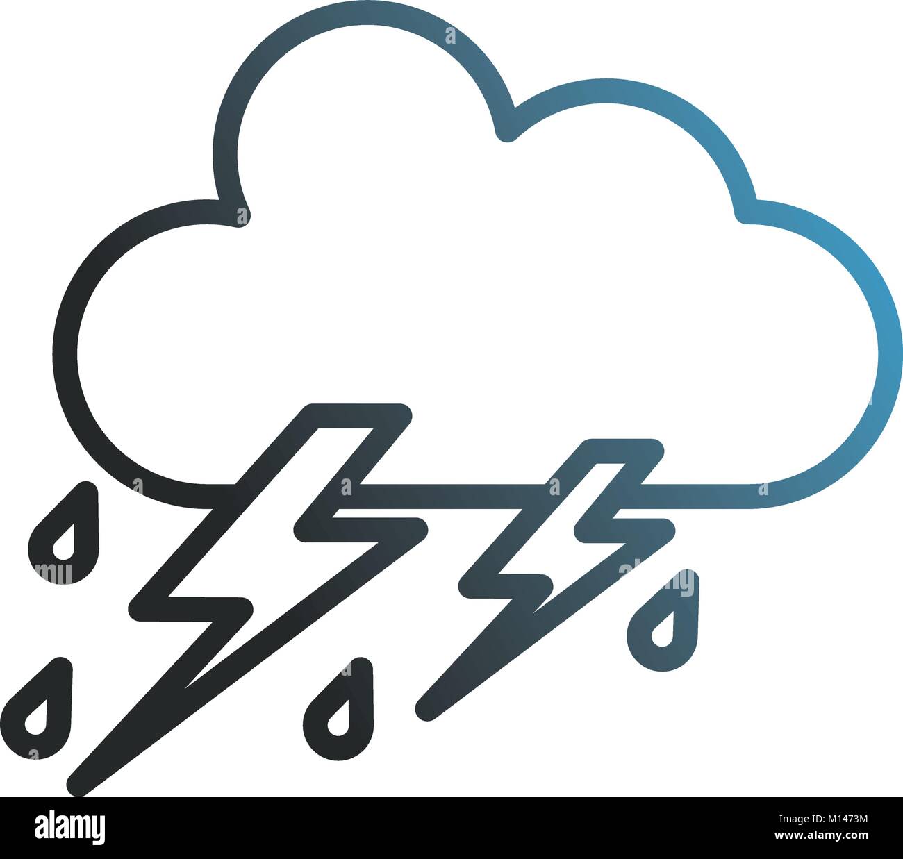 weather cloud rainy with ray vector illustration design Stock Vector ...