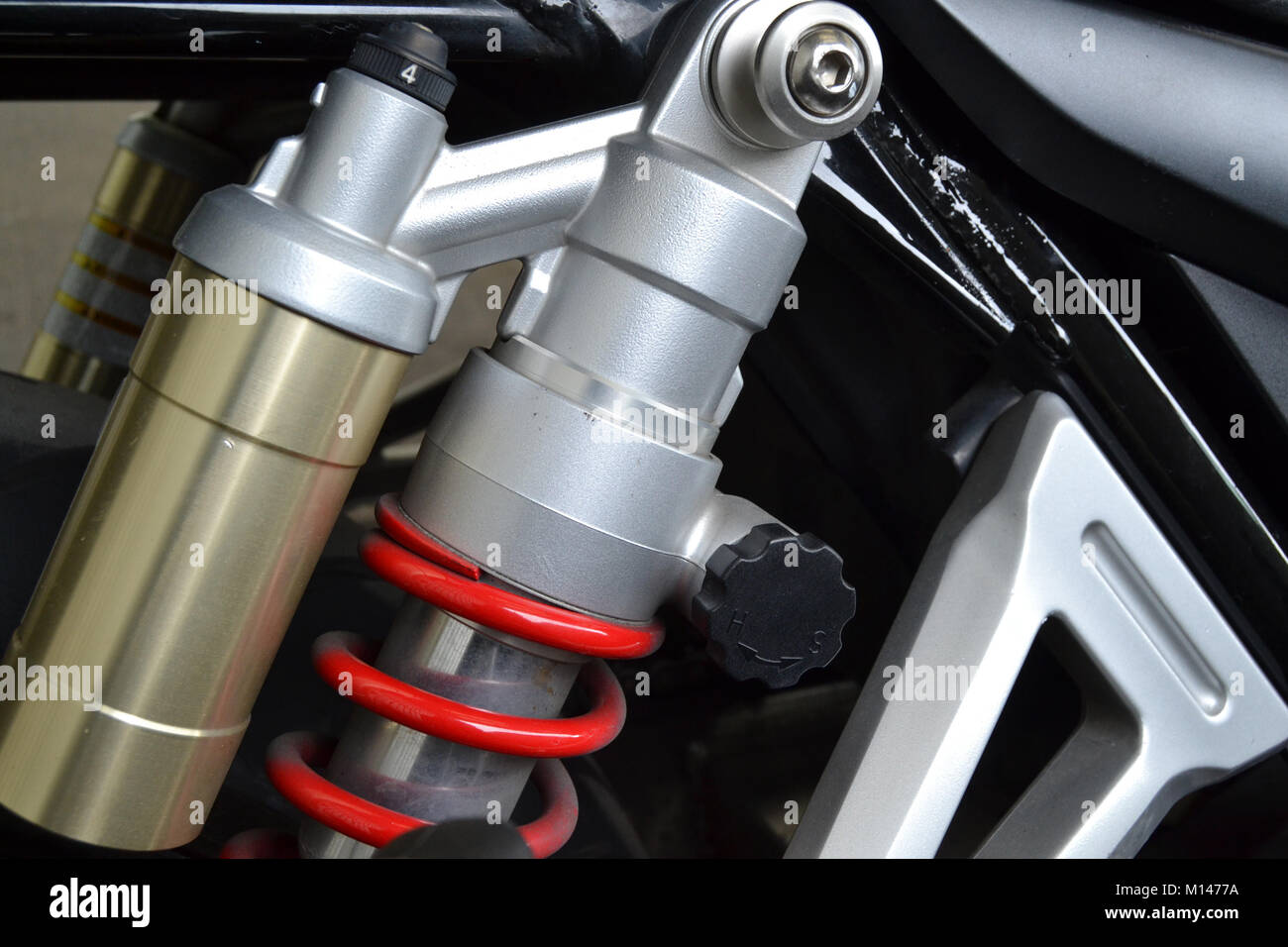 Motor cycle suspension close up Stock Photo Alamy