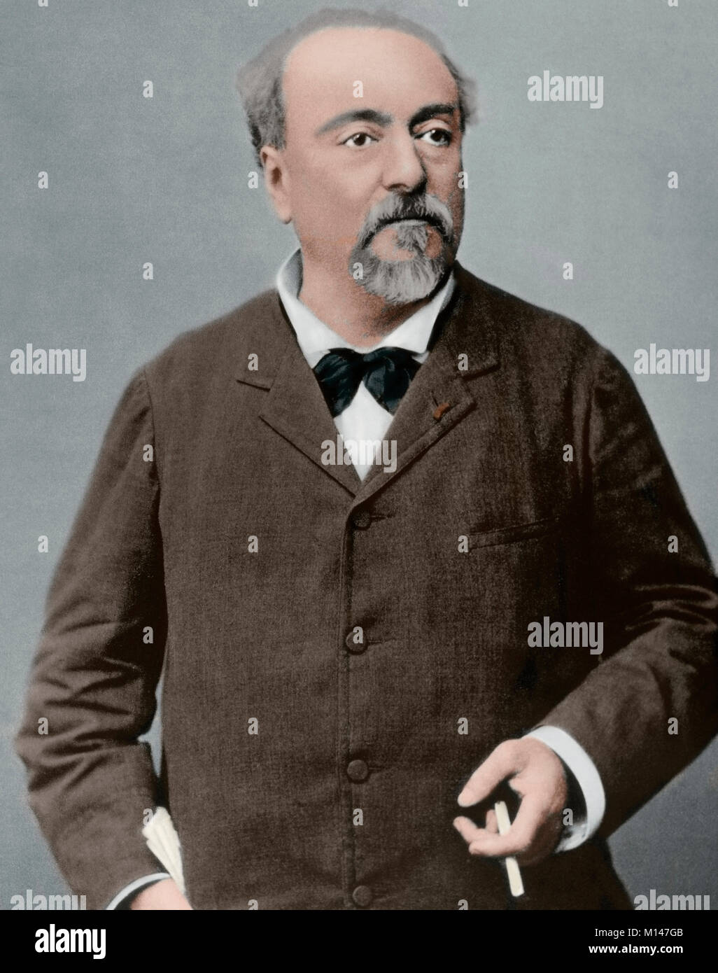 Emmanuel Chabrier (1841-1894). French composer. Portrait. Photography. Colored. Stock Photo