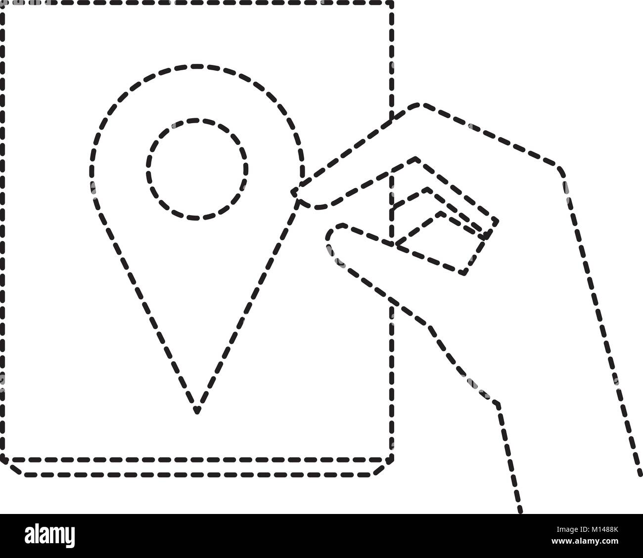 hand with paper and pin location vector illustration design Stock ...