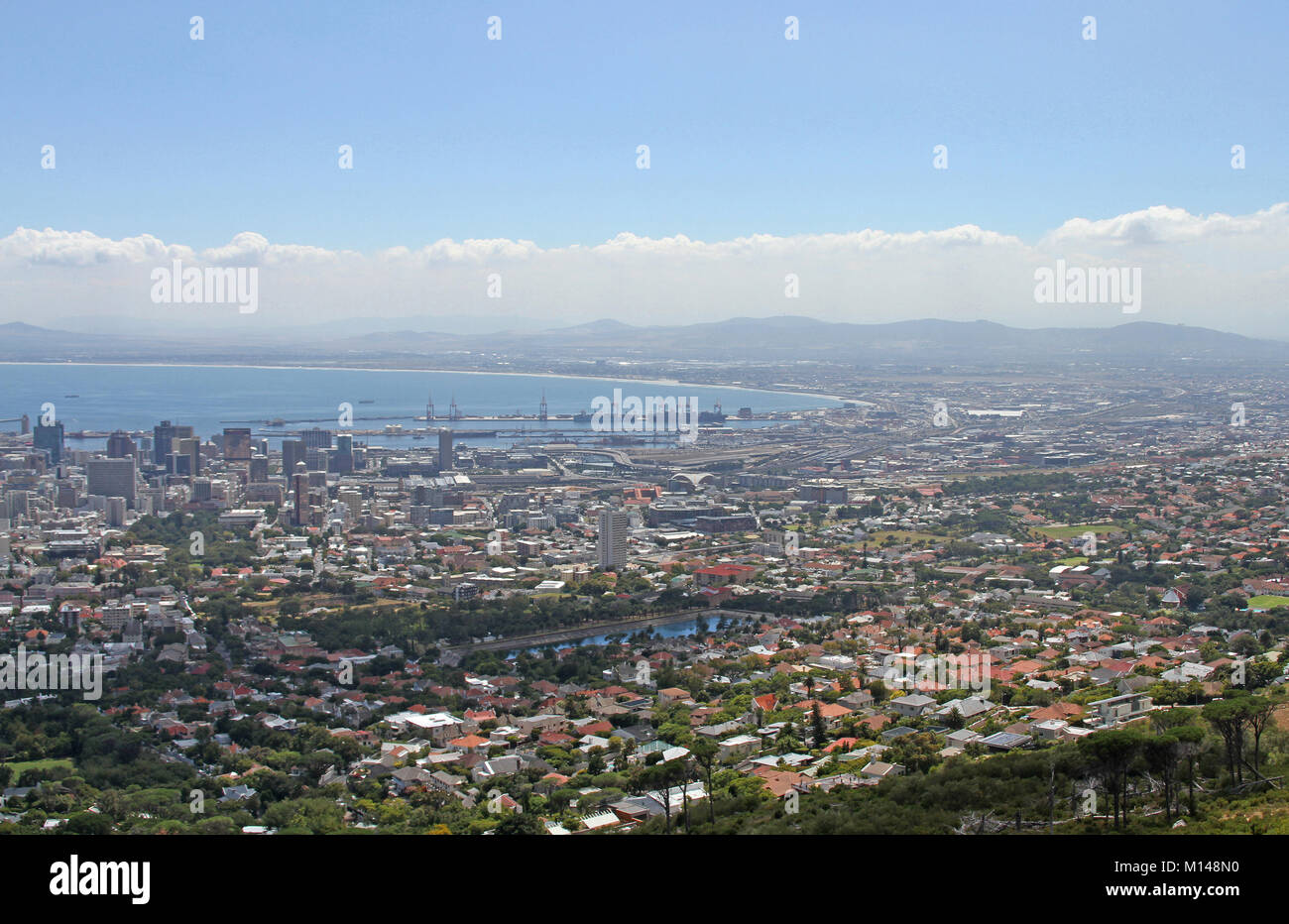 View of Cape Town from Table Mountain, Western Cape, South Africa. Stock Photo