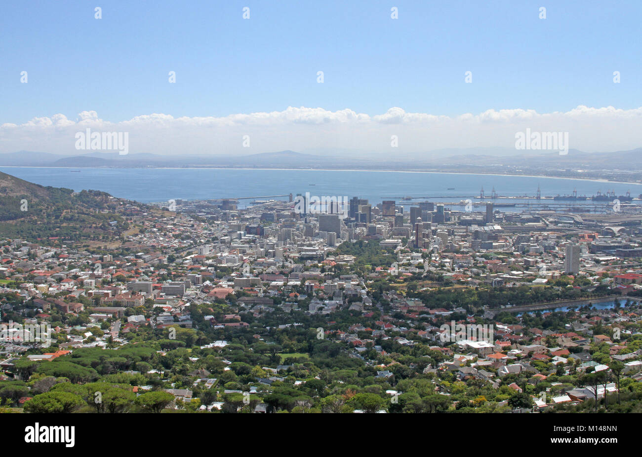 View of Cape Town from Table Mountain, Western Cape, South Africa. Stock Photo
