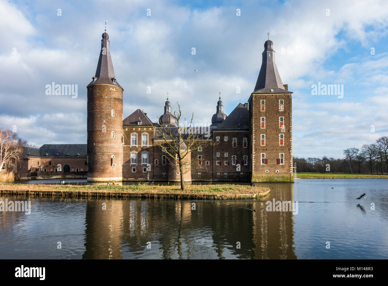 Hoensbroek Castle, Kasteel Hoensbroek, watercastle in the south of Holland, Heerlen, Hoensbroek, Limburg province, Netherlands Stock Photo
